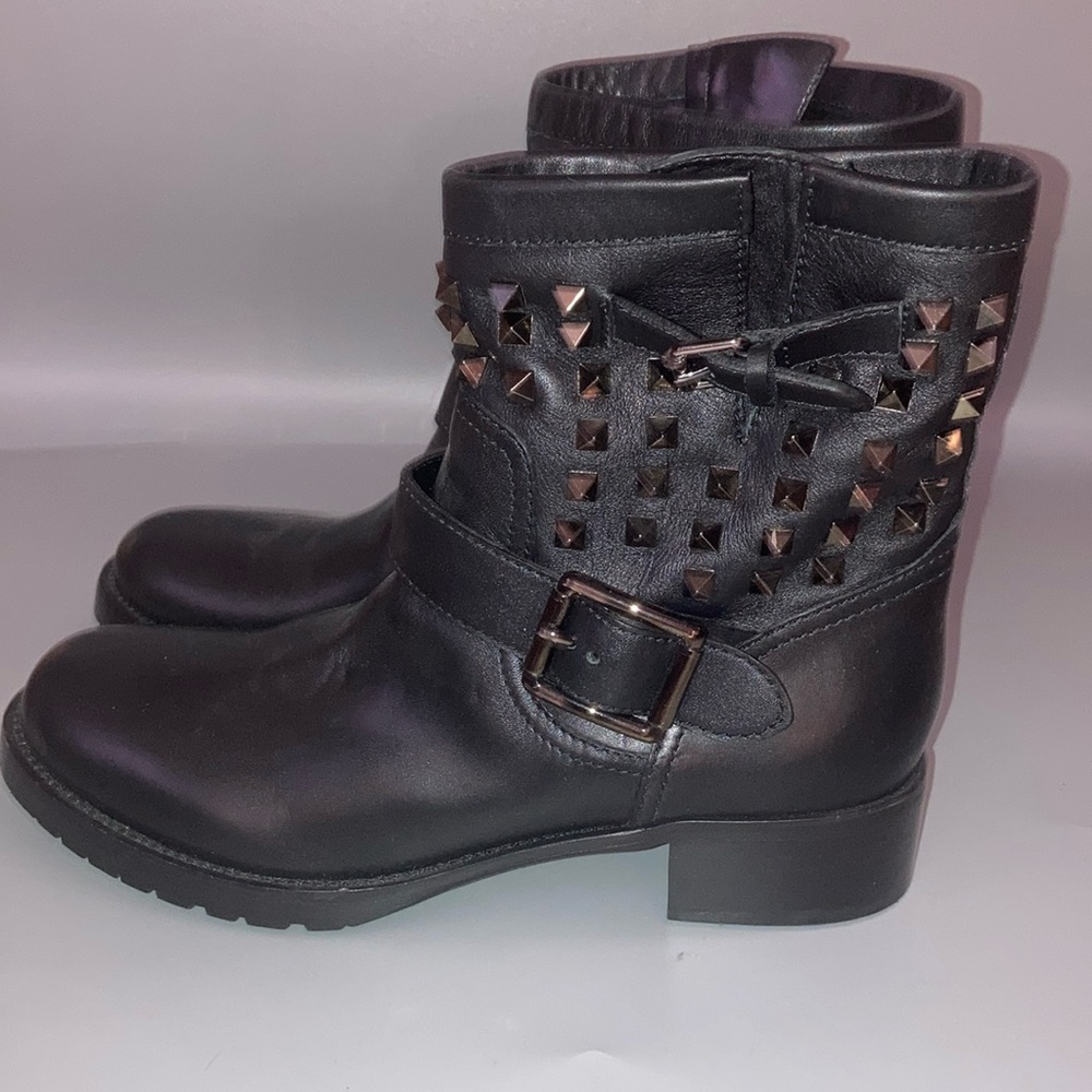 Valentino Black Studded Combat Boots - Picture 6 of 7
